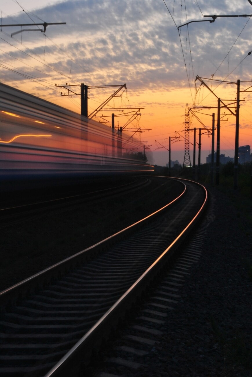 train station at dusk