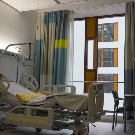 hospital bed on hospital ward