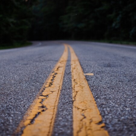 double yellow lines on asphalt road