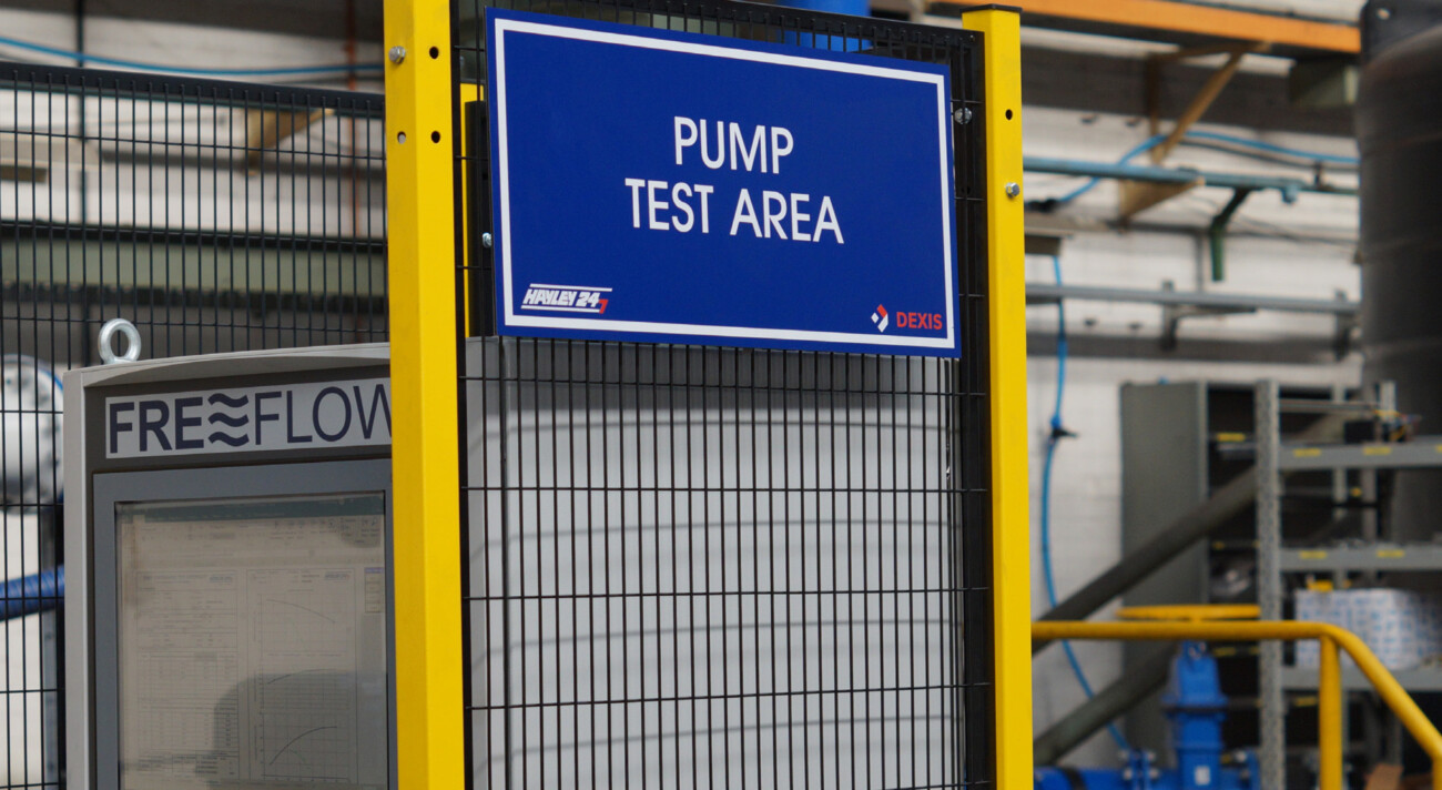 Hayley 24/7 pump refurbishment test area sign