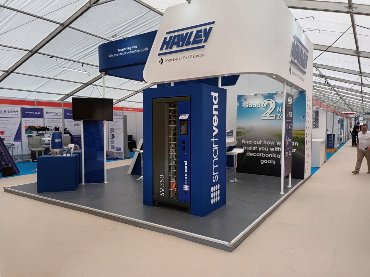 hayley group stand at hillhead 2022 with road 2 net zero logo prominently displayed