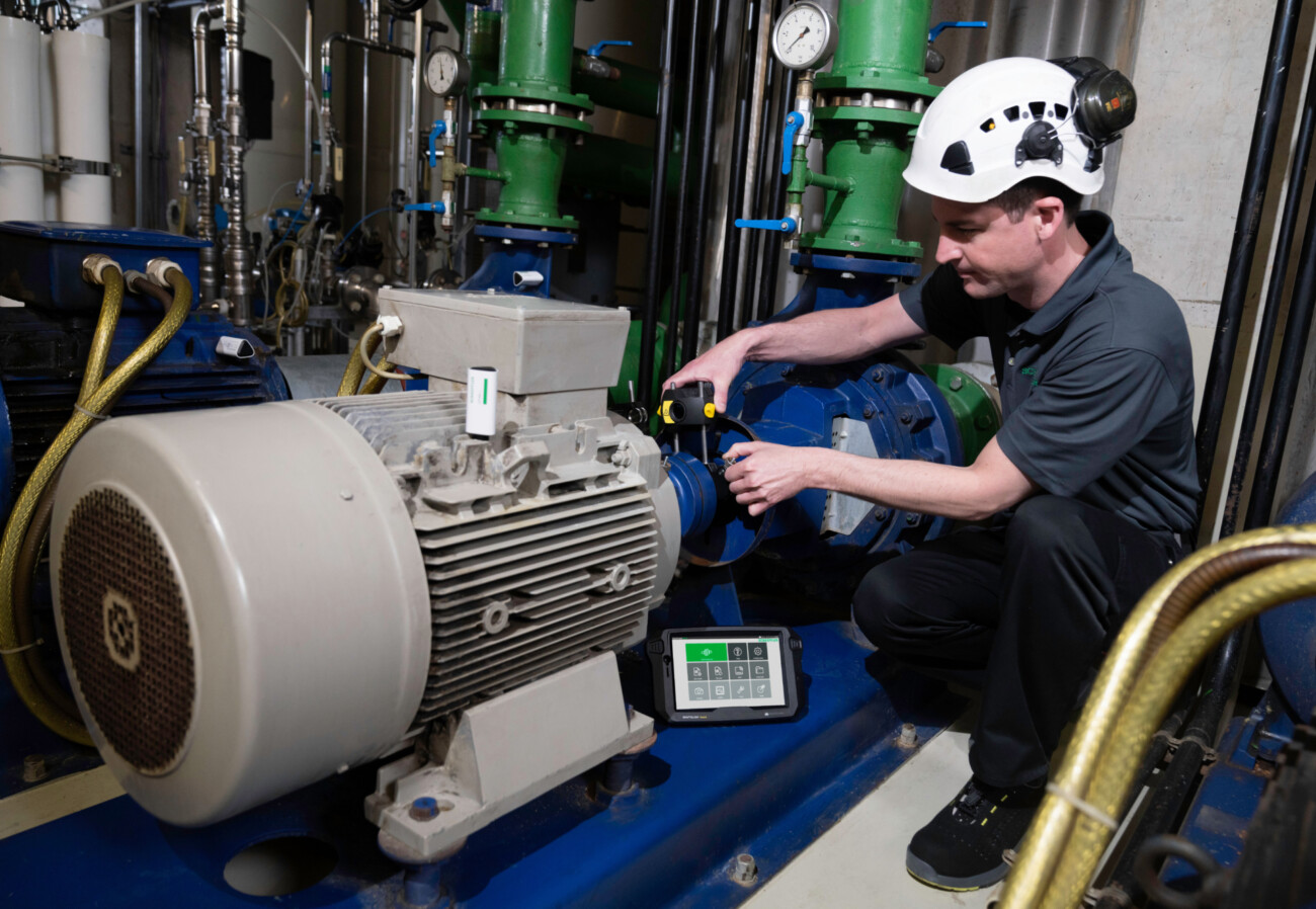 Schaeffler technician inspecting an electric motor