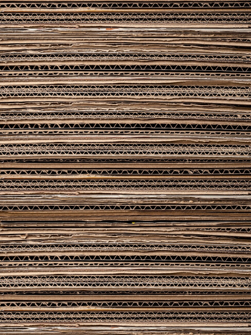 corrugated cardboard packaging stacked horizontally