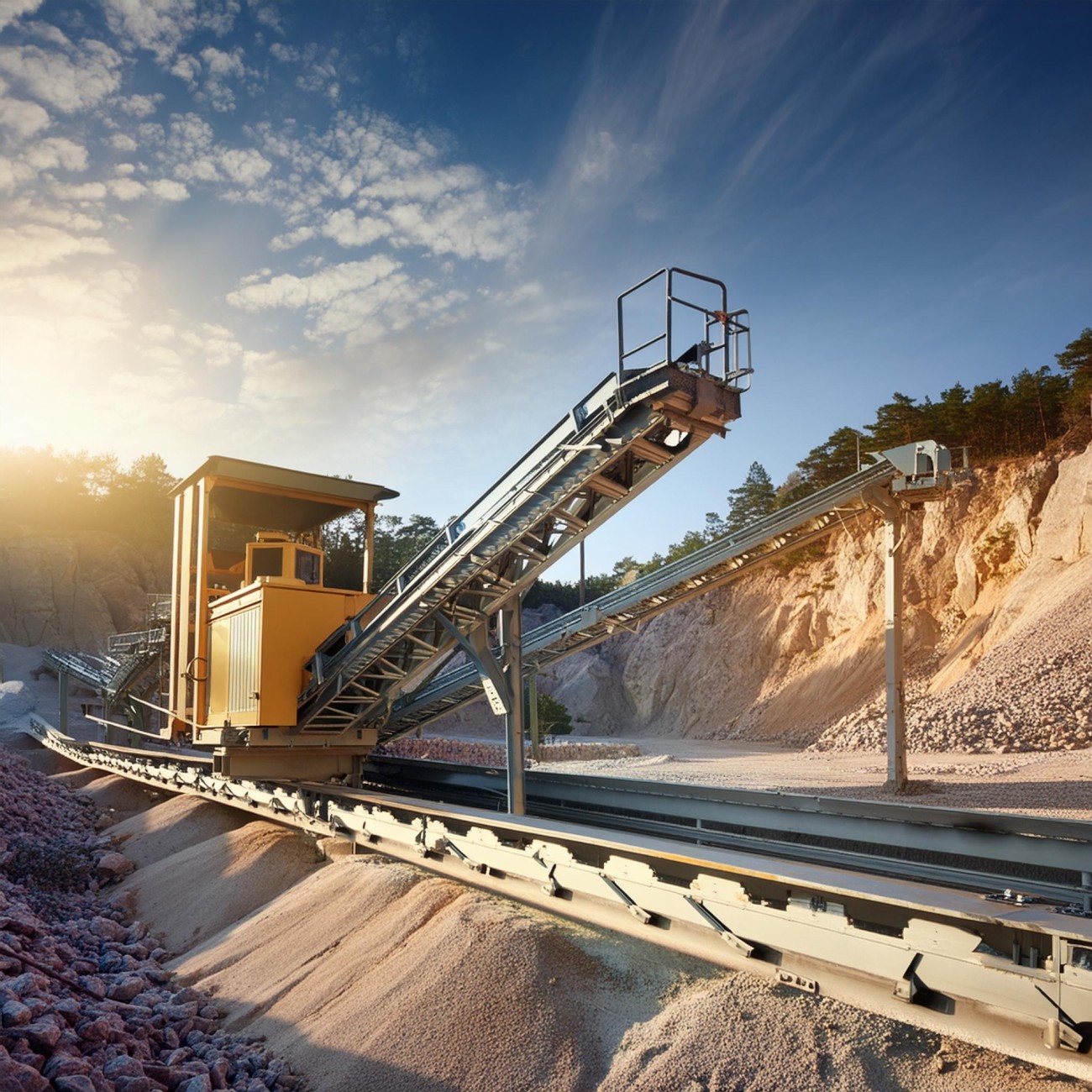 vibrating screen at a quarry